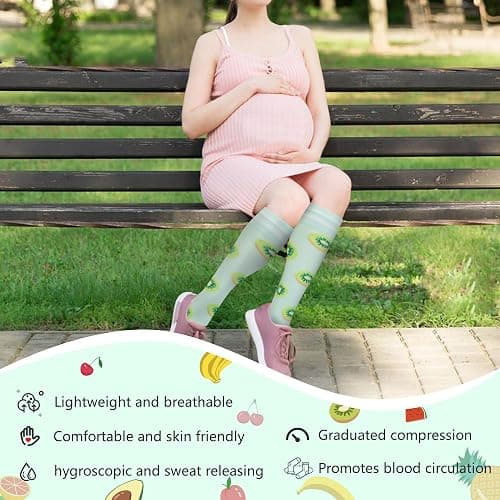 fenglaoda Compression Socks for Women Men Support Circulation 6 Pairs Socks For Nurse, Travel, Flight thumbnail 3