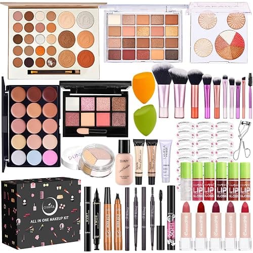 All in One Makeup Kit, Makeup Kit for Women Full Kit, Make Up Gift Set for Women, Makeup Essential Bundle Includes Foundation Eyeshadow Palette Concealer Lipstick Eyeliner Mascara Cosmetic Brush Set - Image 1