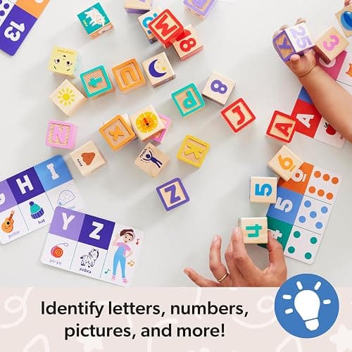 Melissa & Doug Ms. Rachel Letter, Number, and Game Wooden Learning Blocks with Activity Cards for Girls and Boys Toddlers Ages 18 Months+ - FSC Certified thumbnail 5