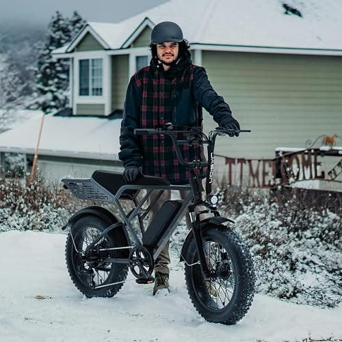 Jasion RetroVolt Electric Bike for Adults, 1500W/2000W Peak - 30/38MPH Electric Dirt Bike, 48V-52V, 13AH/20AH Battery, 65/90Miles Max Range Electric Motorcycle, 20'' X 4'' Fat Tire All-Terrain E-Bike thumbnail 9