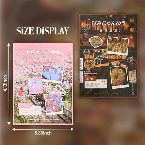 Japanese Sticker Book - 40 Sheets Cherry Blossom & Izakaya Food Stickers for Journals, Planners, Scrapbooking & Water Bottles - Kawaii Vinyl Decals (554 Pcs) thumbnail 2