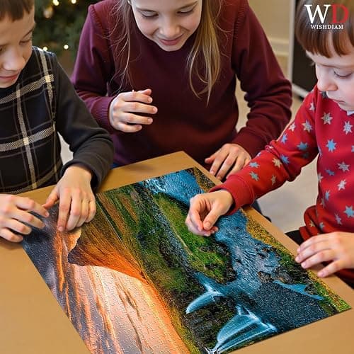 Jigsaw Puzzles for Adults, 2 Pack Puzzles for Adults 1000 Pieces,Sunset Over Kirkjufell in Iceland & Wooden Long Bridge in Plitvice National Park, Gifts for Women &Mom thumbnail 7