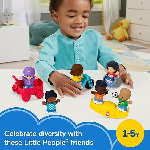 Fisher-Price Little People Toddler Toys Play for All Figure and Accessory Pack 9-Piece Set for Pretend Play Ages 1+ Years thumbnail 3