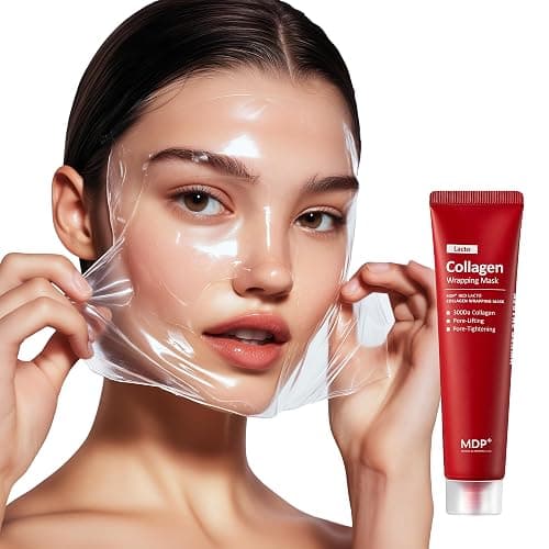 MDP+ RED LACTO COLLAGEN WRAPPING MASK, Glowy, Skin Elasticity, Hydrating, 2.36oz/70ml,Peel-off Mask, Pore Lifting and Minimizing, Korean Glass Skin - Image 1