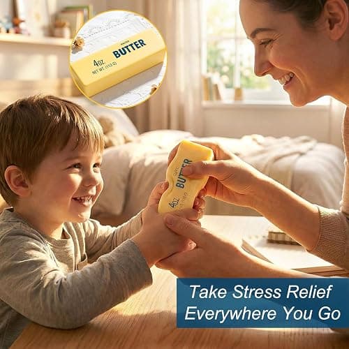 Slow Rebound Cute Butter Squeeze Stress Balls, Upgraded Squeeze Ball Realistic Butter Stick Soft Squeeze Toys, Upgrade Wet Slow Rebound Stress Relief Toy Stress Relief Fidget Toys (1 Pcs) thumbnail 6