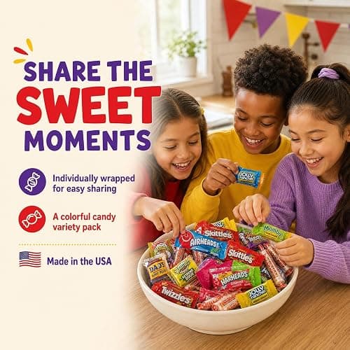 Ultimate Assorted Candy Party Mix - 2 LB Bag - Mega Variety Bulk Assortment - Individually Wrapped Candy - Queen Jax - Variety Pack thumbnail 5