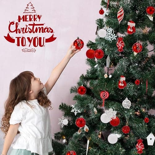 Shatterproof Christmas Ball Ornaments Set, 130 Pack Christmas Tree Decorations, Assorted Hanging Christmas Balls Bulk for Holiday Indoor Outdoor Xmas Party Decor (130 Red) thumbnail 6