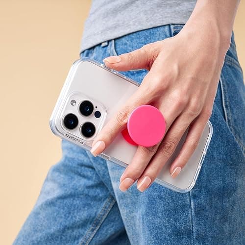 PopSockets Adhesive Phone Grip, Holder- Neon Pink | Anti-Drop, Kickstand, Secure Comfortable Hold, Hot, Pink, Phone & Electronics Accessory thumbnail 5