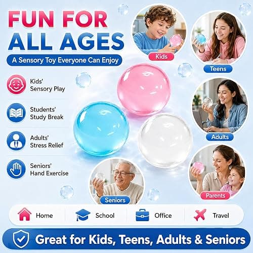 2pcs-S Coconut Oil Squishy Stress Ball for Stress Anxiety Relief | Super Soft Squishies Clear Fidget Squeeze Toy Fidget Toys for Kids Adult, Paartay Favors thumbnail 8