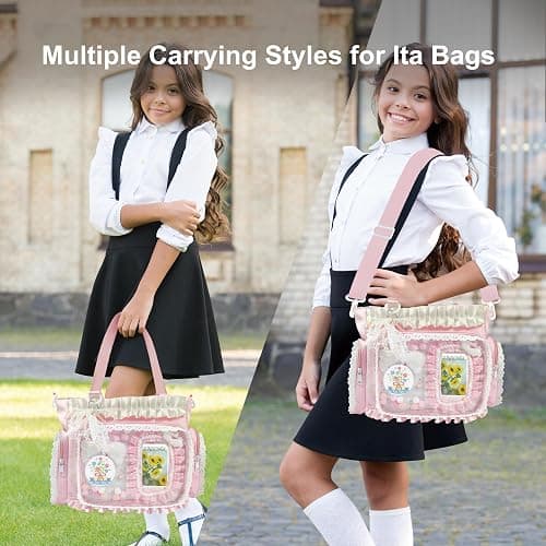 KJEYOB Ita Bag,DIY Clear Pin Display Bag with Insert and Accessories,Anime Kawaii Ita Crossbody Purse,Women Y2K Shoulder Bags thumbnail 7