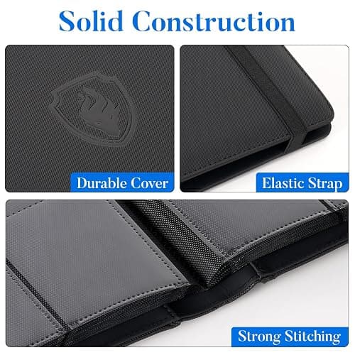 Premium 9 Pocket Card Binder for 540 Cards, Fabmaker PU Cover Trading Card Binder, Sturdy Card Collection Album, Sleek Card Holder Folders for YuGiOh, MTG, TCG, Game Cards & Sports Cards, Pink thumbnail 4