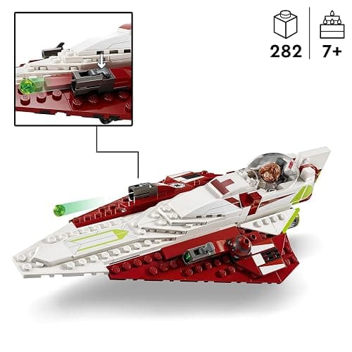 LEGO Star Wars Obi-Wan Kenobi’s Jedi Starfighter, Buildable Toy for Age 7+, with Taun We Minifigure, Droid Figure and Lightsaber, Attack of the Clones Set, Gift Idea 75333 - Single thumbnail 3