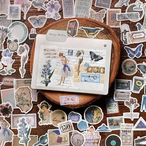 Maxleaf Vintage Washi Sticker Set, 400PCS Floral Retro Nostalgic Ephemera Stickers for Scrapbooking Journaling DIY Crafts Planner Diary Album Handmade Work Journal Envelope Gift Wrapping thumbnail 9