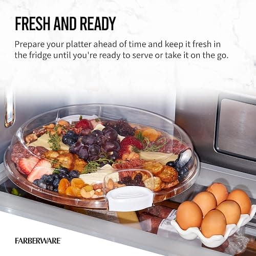 FARBERWARE Build-a-Board Cutting Board with Single Compartment and Clear Locking Lid for Charcuterie, Snacks, and More, Acacia thumbnail 9