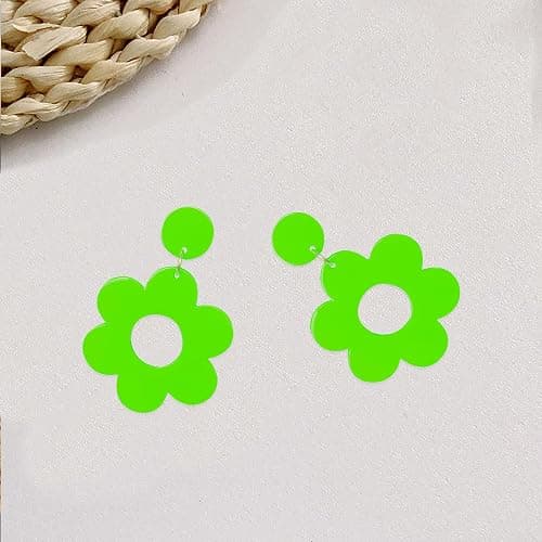 Aishgjia Bohemian 60s 70s Acrylic Flower Daisy Earrings for Women Trendy Resin Hawaii Colorful Floral Daisy Drop Earrings Statement Jewelry Gifts thumbnail 7