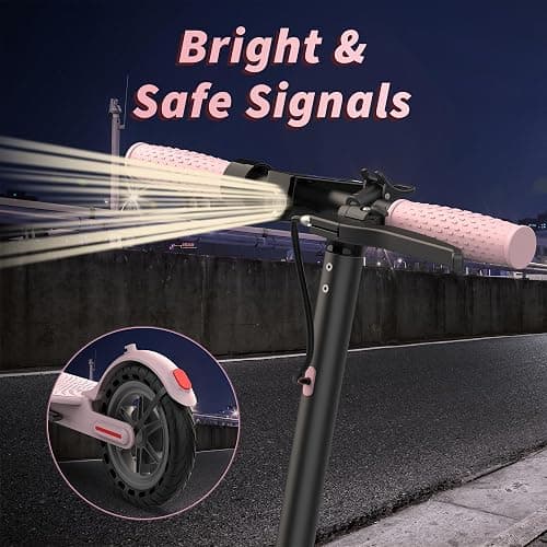 Roinside Electric Scooter - 8.5"/10''/14'' Solid Tires, 350W/500W Motor, Up to 19/22MPH& 16/21/23/24Miles Long-Range Portable Commuting Scooter for Adults with Double Braking System, App thumbnail 4