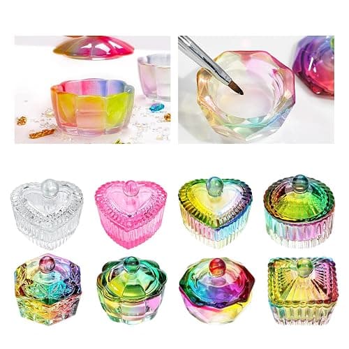 Nails Art Glass Acrylic Dappen Dish Crystal Bowl Liquids Crystal Cup Tool Crystal Glass Dish thumbnail 2
