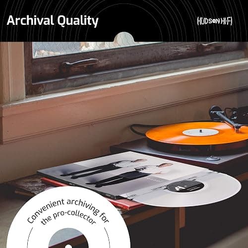 Hudson Hi-Fi Anti-Static Vinyl Record Inner Sleeves 100 Pack - Durable Clear Disc Sleeves- Protect Your LP Albums from Scratches, Dust & Dirt - Acid-Free Rice Paper Interior Disc Covers thumbnail 7