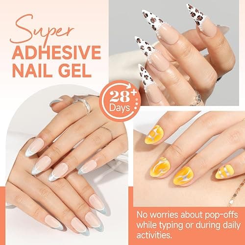 UNA GELLA Solid Nail Glue Gel 15ml Lamp Curing Needed Solid Soak Off U V/LED Lamp Required Super Strong Glue for Fake Acrylic Soft Gel Nail Tips Press On Nails Art Extension thumbnail 2