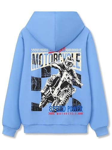 FOSTKU Novelty Print Hoodies for Boys - Soft Long Sleeve Pullover Shirt Size 6-18 thumbnail 2