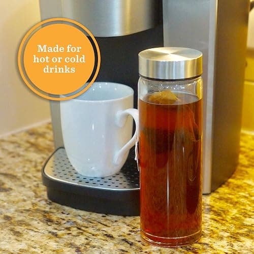 Juice Bottles - 4 Pack Wide Mouth Glass Bottles with Lids - for Juicing, Smoothies, Beverage Storage - 16oz Glass Water Bottles, BPA Free, Stainless Steel Lids, Leakproof, Reusable, Borosilicate thumbnail 6