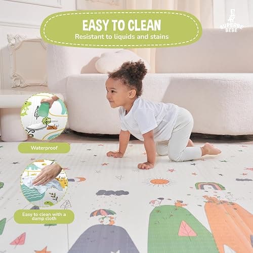 Krabbelmatte Baby Faltbar Spielmatte Kinder Spieldecke 150x180x1cm Krabbeldecke Für Baby - Babymatte Kindermatte - Schaumstoffmatte Kinderteppich- Spielteppich - Bodenmatte Kinder - Babygeschenk thumbnail 8
