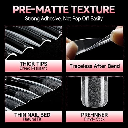 UNA GELLA Long Square Gel Nail Tips XXL: Pre shaped Fake Nails Extensions | Full Cover Tapered Square Straight Nail Tips 120PCS for DIY Press On Nails 12 Sizes for Parties & Daily thumbnail 3