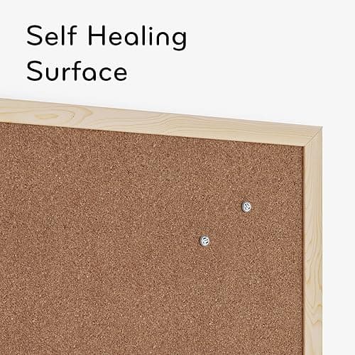 U Brands Cork Bulletin Board, 18" x 24" Inches, Light Birch Wood Frame (265U00-01) thumbnail 4