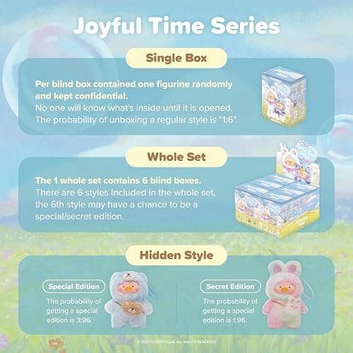TOYZERO + Official Lulu The Piggy Blind Box - Joyful Time Series Plush Keychain Blind Boxes Figures Cute Stuffed Animals Mystery Box Collectibles Toys Home Decorations Birthday Gifts, Single Box thumbnail 5