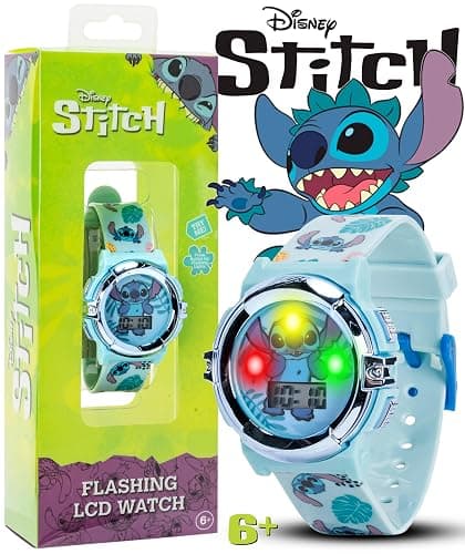 Disney Stitch Kids LCD Watch – Flashing Light-Up Dial, Digital Time Display, Adjustable Strap, Fun Character Design, Perfectfor Boys & Girls – Fits Wrists 5.5” to 8” thumbnail 2