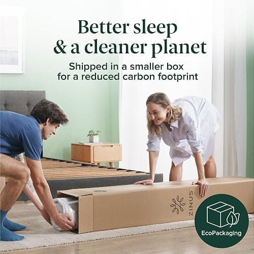 Zinus 12 Inch Foam and Spring Hybrid Mattress [New Version], Queen, Fiberglass Free, Medium Firmness, Durable Support, Certified Safe Foams & Fabric, Mattress in A Box thumbnail 4