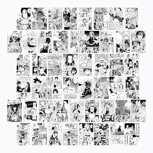 WOONKIT Anime Posters Pack - 50PCS 4X6 INCH MHA Anime Wall Collage Kit for Bedroom Wall, Dorm Decor, Teen Room Aesthetic - Image 1