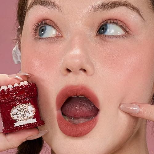 Flower Knows Strawberry Cupid Cake Lip Cream,Velvety-Smooth Matte Liquid Lipstick,Hydrating,Smudge-proof & Stain-Free Lip Stain(V07 Fig,0.17 Fl Oz) thumbnail 6