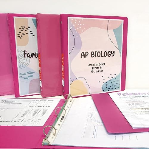 BAZIC Products 1.5" Fuchsia 3-Ring View Binder, Round Ring, 2 Pockets | round rings, 1.5 in Fuchsia view 3-ring binder, 2 inside pockets, holds up to 250 sheets, Durable poly cover, 2 Pockets thumbnail 2