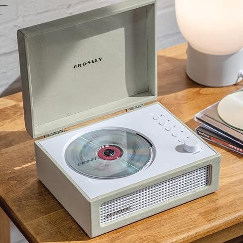 Crosley Voyager Portable CD Player with Bluetooth, Built-In Stereo Speakers & FM Radio – Rechargeable CD Players for Home, Office & Travel with Headphone Jack, Aux Input - Vintage Suitcase Design thumbnail 5