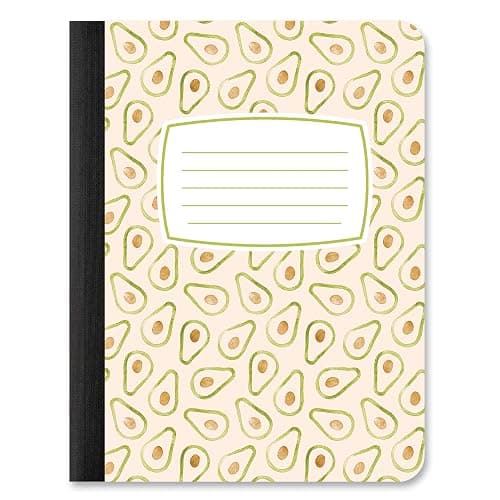 Studio Oh! Composition Notebook Duo 2 Pack 7.5" x 9.75", Back to School Supplies & Cute College Essentials, Aesthetic Notebook for School, 160 Page Lined Paper, 70 GSM Paper Wt., Peaches & Avocados thumbnail 4
