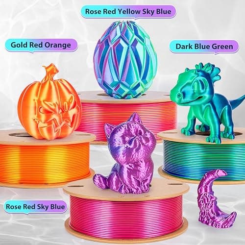 3Dgenius 3D Printer Filament Bundle Silk PLA Filament 1.75mm Pack 3D Printing Filament Pack Silk PLA 3D Printer Filament Fit Most FDM Printers, 250g X 4 Spools, Totally 1KG, 4Pack2 thumbnail 3