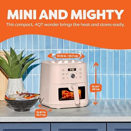 Instant Pot 4QT VORTEX 6-in-1 Mini Air Fryer, Air fry, Bake, Roast, Broil, Dehydrate or Reheat, Rosewater, 4 Quarts thumbnail 2