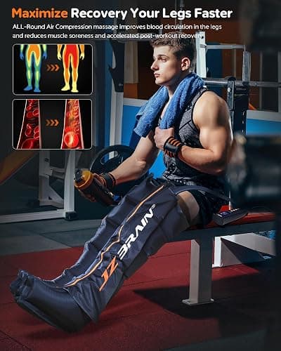 JZBRAIN Sequential Air Compression Recovery System : Professional Full Leg Compression Boots for Circulation and Pain Relief - Sequential Device for Muscle Relaxation - for Athletes, Women, Men thumbnail 4