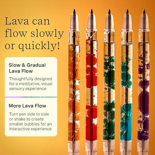 Lifelines Scented Lava Gel Pen Set, 5-Pack (Multi-Color) - 0.5mm Colored Gel Pens Infused with Scented Essential Oil Blends & Mesmerizing Lava - School Supplies for College Kids & Adults thumbnail 5