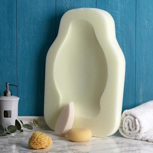 Ellie-Fant Baby Bath Foam Support Mat | 4 Pc Gift Set Includes Skid Proof & Antibacterial Cushion Seat Natural Sea Sponge and Teardrop Sponge thumbnail 2