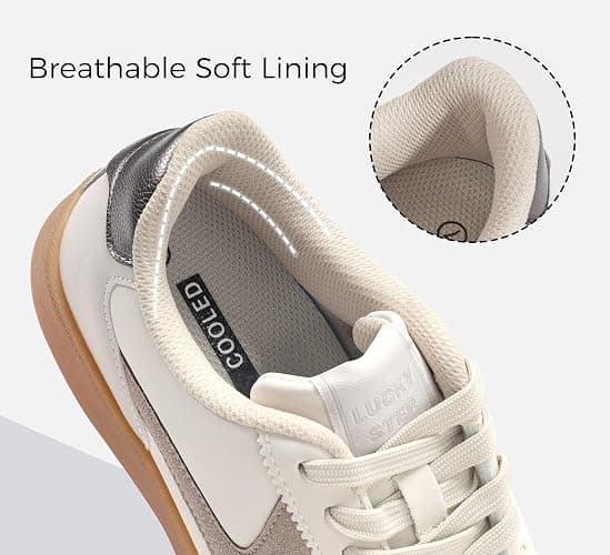 LUCKY STEP Women's Classic Fashion Sneakers | Casual Skate Shoes | Lace Up Walking Shoes thumbnail 6