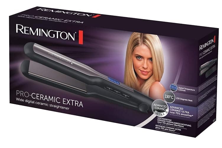 Remington Glätteisen breit Pro-Ceramic Extra (extra breite 45mm Stylingplatten -speziell für dickes, krauses, lockiges und sehr langes Haar) LCD-Display, 150-230°C, Haarglätter S5525 thumbnail 2