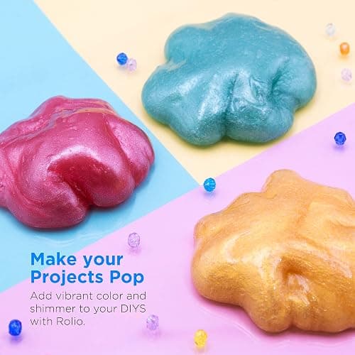Rolio Premium Mica Powder Pearlescent Color Pigment - Art Set for Epoxy Resin - for Soap Making, Nail Polish, Lip Gloss, Eye Shadow, Slime & Candle Jars - 10g, 24 Jars - (Original Set) thumbnail 8