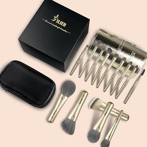 Gold mini makeup brush set  thumbnail 2