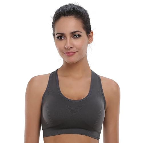 BAOMOSI Women's Seamless Racerback Sports Bra High Impact Support Yoga Gym Workout Fitness thumbnail 5