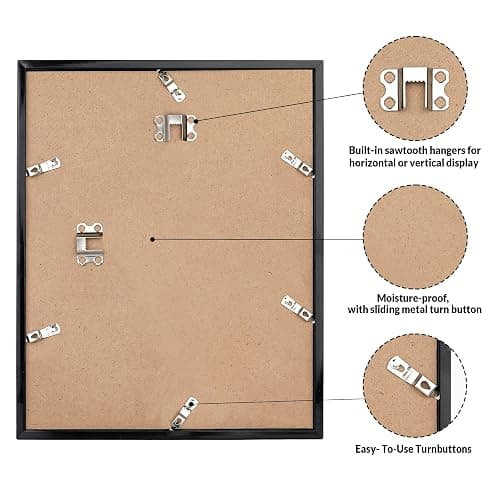 LaVie Home 11x14 Picture Frame for Wall Display, 11 x 14 Black Picture Frame with HD Plexiglas, 11 by 14 Poster Frame 1 Pack, Display Frame for Vertical or Horizontal, Classic Collection thumbnail 5