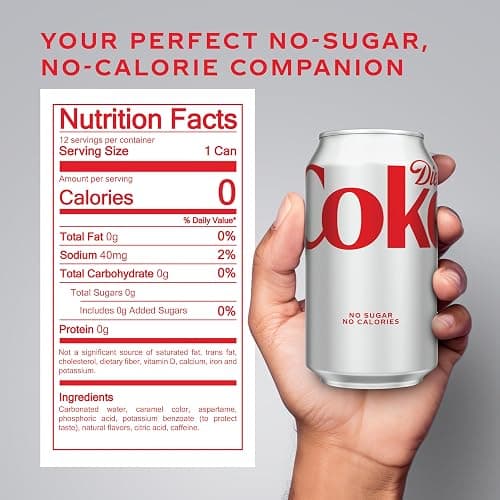Diet Coke Soda Soft Drink Cans, 12 fl oz, 12 Pack | No sugar, no calories, 46 mg caffeine per can thumbnail 2