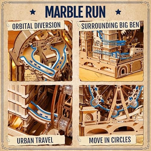 ROKR 3D Wooden Puzzles for Adults,Marble Travel London,431Piece 3D Puzzles,Marble Run Gift for Adults thumbnail 7
