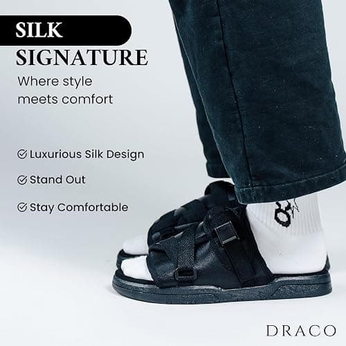 Draco DracoSlides Original Slides for Men and Women, Made from Silk with Adjustable Straps for Wide/Narrow Feet, Sandals with Arch Support & Slip Resistant, Men & Women Footwear thumbnail 5
